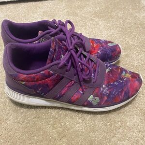 Adidas Womens Neo Lite Racer AW4550 Purple Red Running Shoes Lace Up Size 7.5